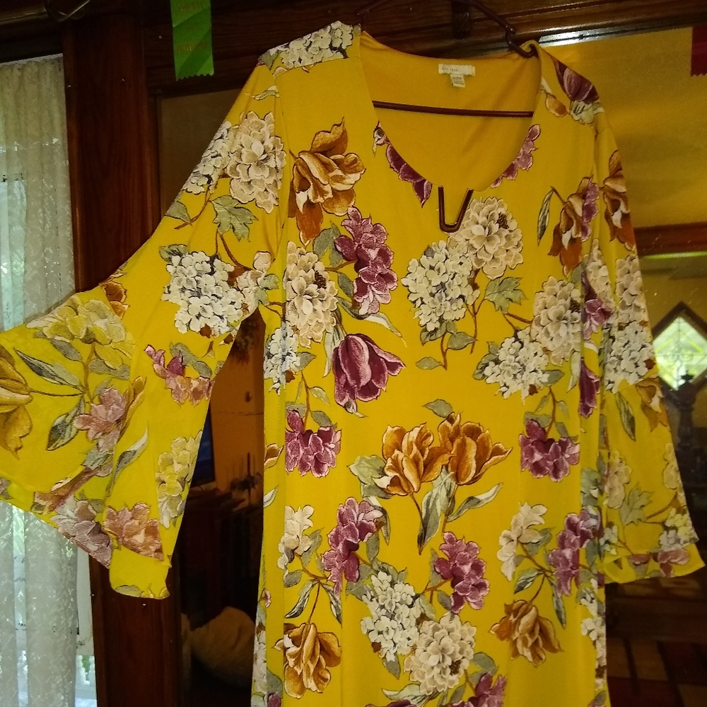 Yellow floral dress